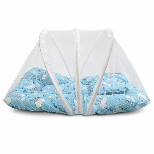 4-Piece CloudNest Luxe Baby Mosquito Net Set – 0–7 Months